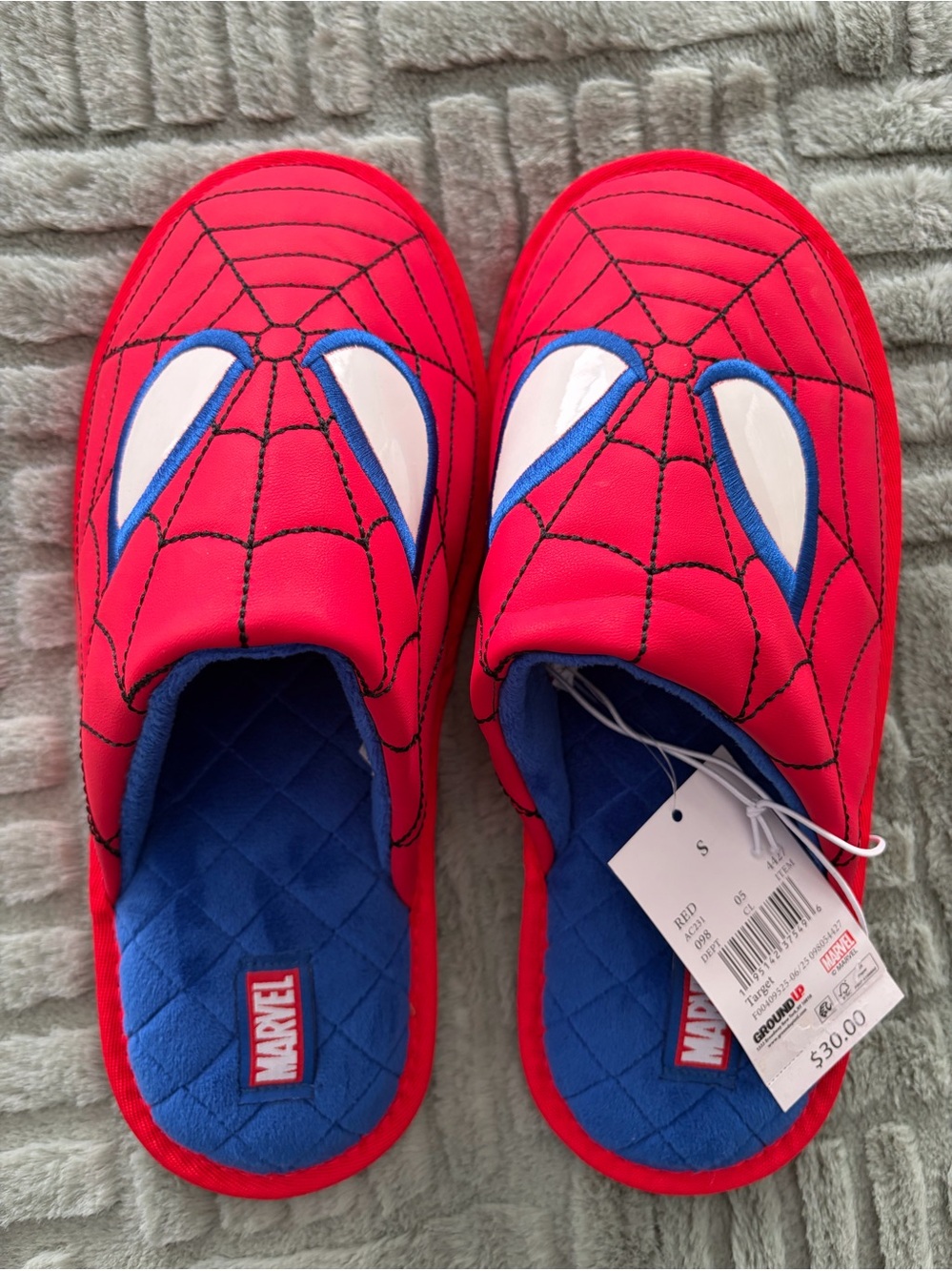 Marvel Red Spider-Man Slip-On Slippers with Blue Interior